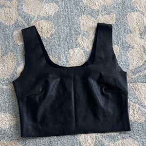 Commando Midnight Fake Leather Black Crop Top